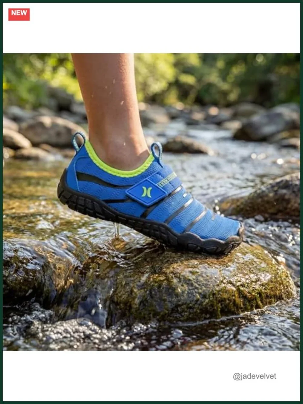 Quick-Dry Breathable Water Shoes with Adjustable Strap & Grip Sole for Beach
